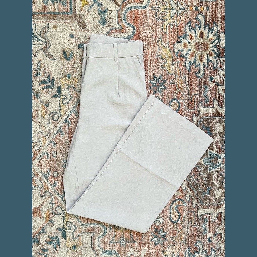 H&M Grey High Waisted Wide-Leg Trouser